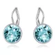 Mini piercing náušnice, Aquamarine, zdobené krištáľom Swarovski