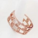 Zirkónový prsteň so vzorom listov, trblietavé zlato, 7.5