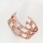 Zirkónový prsteň so vzorom listov, Trblietavé zlato, 8.5