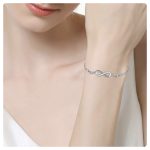 Strieborný tenisový náramok, nekonečný, krištáľ