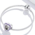 Strieborné kúzlo, srdce so symbolom nekonečna