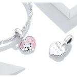 Strieborný prívesok, srdce s mopslíkom