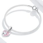 Strieborný prívesok, srdce s mopslíkom