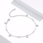 Ezüst karkötő szívekkel