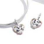 Strieborný prívesok, srdce so šteniatkom