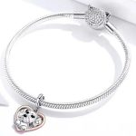 Strieborný prívesok, srdce so šteniatkom