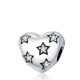 Strieborné kúzlo, srdce s hviezdami