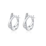 Strieborné náušnice, kožený vzor