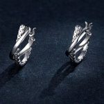 Strieborné náušnice, kožený vzor