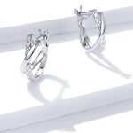 Strieborné náušnice, kožený vzor