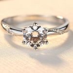 Dámsky zásnubný prsteň, strieborný, veľkosť 9