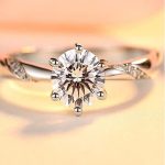 Dámsky zásnubný prsteň, strieborný, veľkosť 5