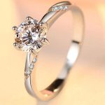 Dámsky zásnubný prsteň, strieborný, veľkosť 10