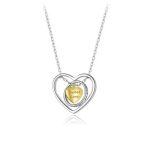Strieborný srdiečkový náhrdelník s pozláteným srdiečkom