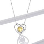 Strieborný srdiečkový náhrdelník s pozláteným srdiečkom