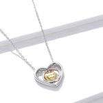 Strieborný srdiečkový náhrdelník s pozláteným srdiečkom