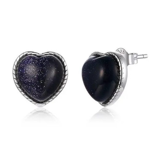 Strieborné náušnice, v tvare srdca, hviezdne nebo