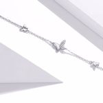 Ezüst karkötő pillangókkal