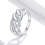 Dámsky strieborný prsteň s bielym kryštálom, veľkosť 7