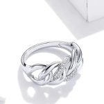 Dámsky strieborný prsteň s bielym kryštálom, veľkosť 7