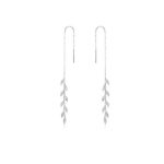 Ezüst fülbevaló, leveles