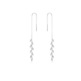 Ezüst fülbevaló, leveles
