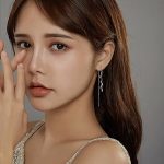 Ezüst fülbevaló, leveles