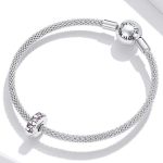 Strieborné kúzlo, fialové a biele srdiečka