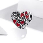 Strieborné kúzlo, rodinná láska, s farebnými srdiečkami, ktoré menia teplo