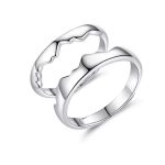 Ezüst karikagyűrű, egy pár, hegy és tenger