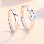 Ezüst karikagyűrű, egy pár, hegy és tenger