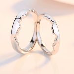 Ezüst karikagyűrű, egy pár, hegy és tenger