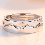 Ezüst karikagyűrű, egy pár, hegy és tenger