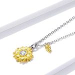 Strieborný náhrdelník so slnečnicou