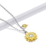 Strieborný náhrdelník so slnečnicou