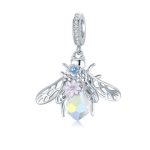 Strieborné kúzlo, včelie, farebné