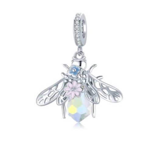 Strieborné kúzlo, včelie, farebné