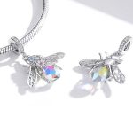 Strieborné kúzlo, včelie, farebné