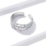 Strieborný prsteň, špirála, s farebným kryštálom