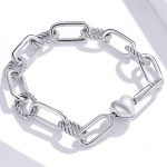 Strieborný náramok so srdiečkom, 17 cm