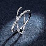 Strieborný prsteň, dvojitý, veľkosť 8