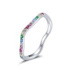 Strieborný prsteň, dúha, veľkosť 7
