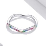 Strieborný prsteň, dúha, veľkosť 8