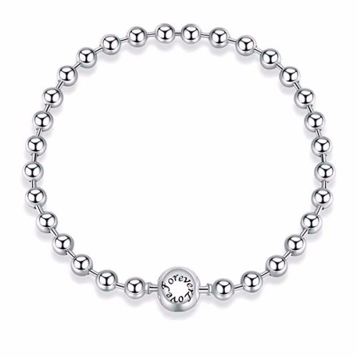 Ezüst karkötő, forever love, 19 cm