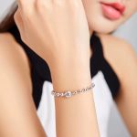 Ezüst karkötő, forever love, 17 cm