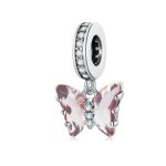 Strieborné kúzlo, motýľ, ružové