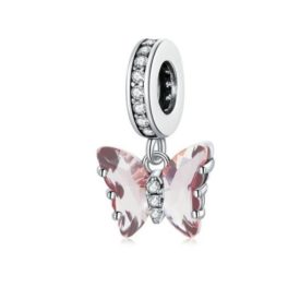 Strieborné kúzlo, motýľ, ružové