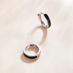 Strieborné náušnice, čierno-biele