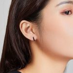 Strieborné náušnice, čierno-biele