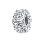 Strieborné kúzlo, perla s geometrickým vzorom